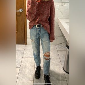 BDG Blue Denim Distressed Slim Straight